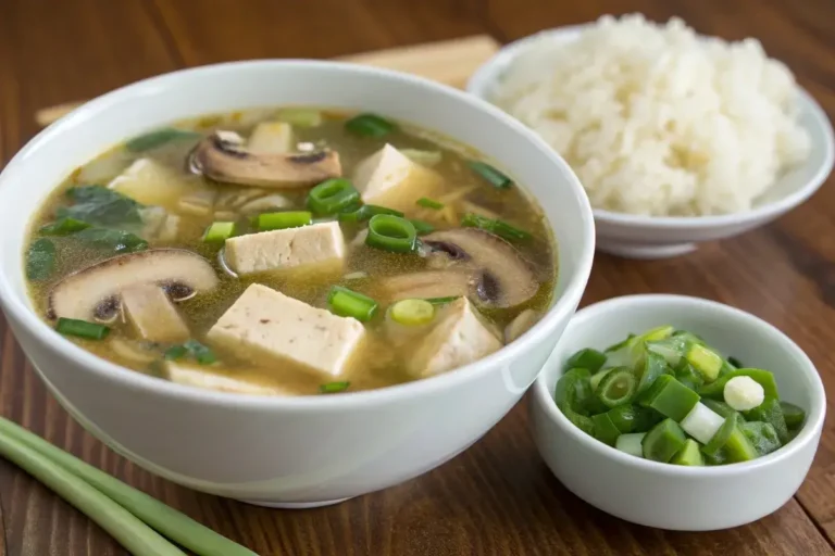 Tofu Mushroom Green Onion Soup