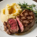 steak and mashed potatoes